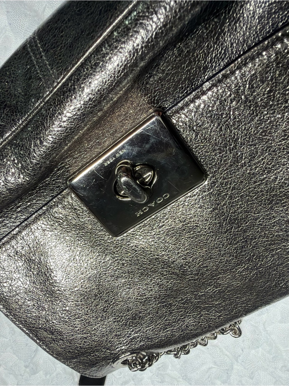 Coach Women's Crinkle Metallic Cassidy Crossbody Bag - Picture 8 of 11